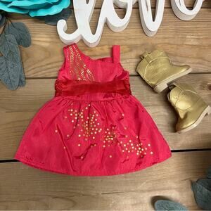 American Girl doll Saige’s Saige Sparkle Dress & Boots 2pc Set Outfit